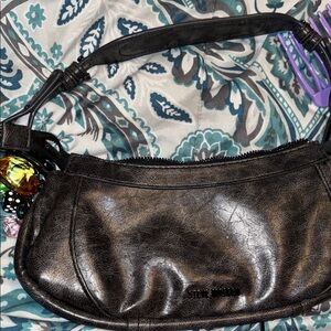 Steve Madden Metallic Black Shoulder Bag